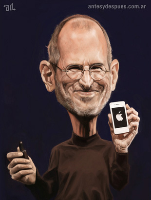 La caricatura de Steve Jobs La caricatura de Steve Jobs